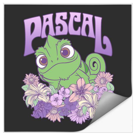 Disney Tangled Cute Pascal Floral Pastel Big Chest Portrait Stickers