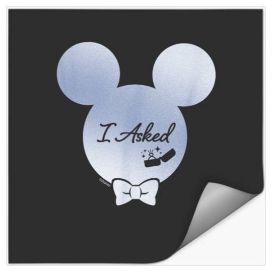 Disney I Asked Proposal Engagement Ring Bow Tie Stickers