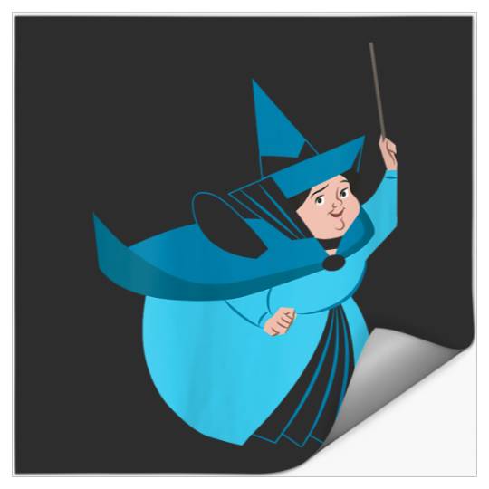 Womens Disney Sleeping Beauty Merryweather Fairy Blue V-Neck T-Shirt Stickers