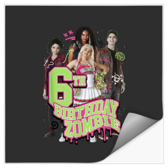 Disney Zombies 6th Birthday Zombie Group Poster Stickers