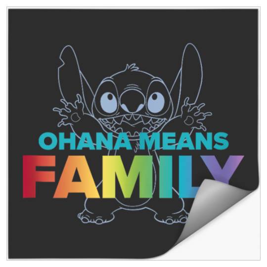 Disneyss Lilo Stitch Ohana Means Family Stitch Rainbow Pride Stickers