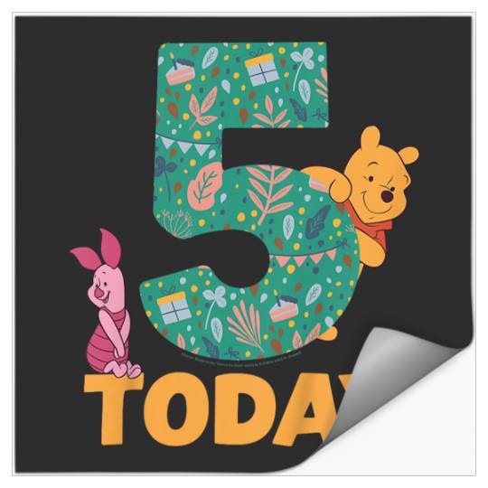 Kids Disneyss Winnie The Pooh Piglet Birthday 5 Years Old Today Stickers