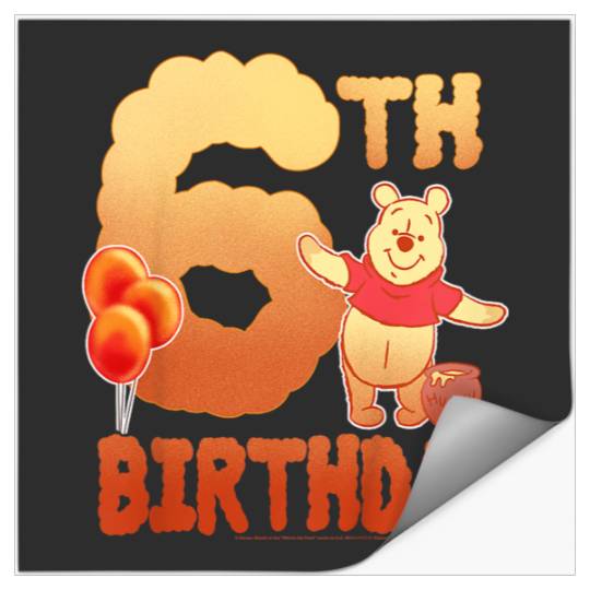 Disneyss Winnie The Pooh Sixth Birthday Stickers