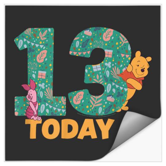 Disneyss Winnie The Pooh Piglet Birthday 13 Years Old Today Stickers