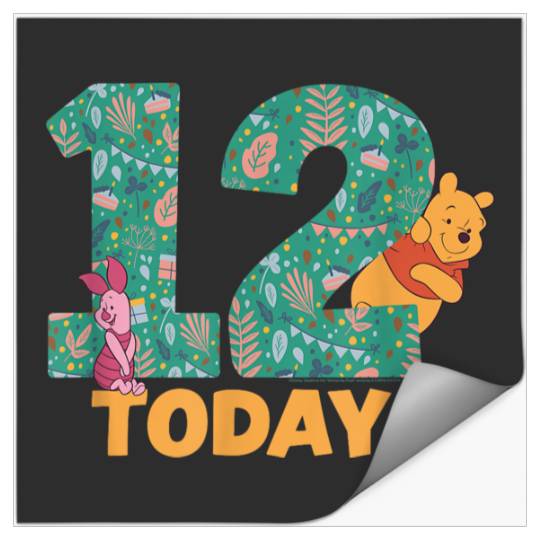 Disneyss Winnie The Pooh Piglet Birthday 12 Years Old Today Stickers
