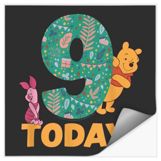 Disneyss Winnie The Pooh Piglet Birthday 9 Years Old Today Stickers