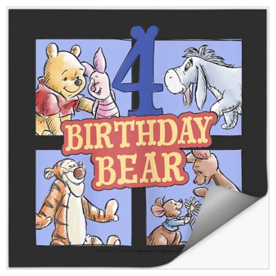 Disneyss Winnie The Pooh Fourth Birthday Bear Box Up Stickers