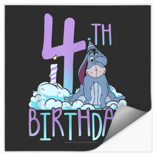 Disneyss Winnie The Pooh Eeyore Fourth Birthday Stickers