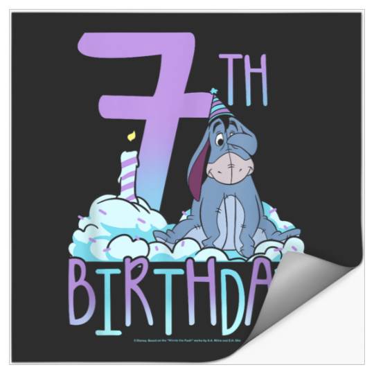 Disneyss Winnie The Pooh Eeyore Seventh Birthday Stickers