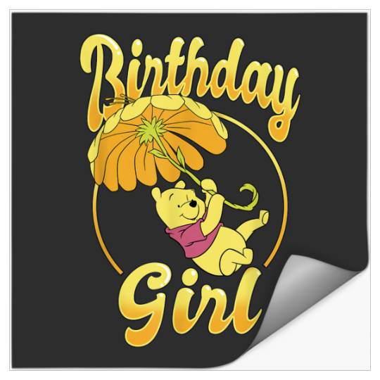 Disneyss Winnie The Pooh Birthday Girl Floral Stickers