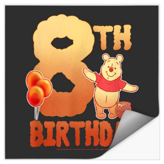 Disneyss Winnie The Pooh Eighth Birthday Stickers