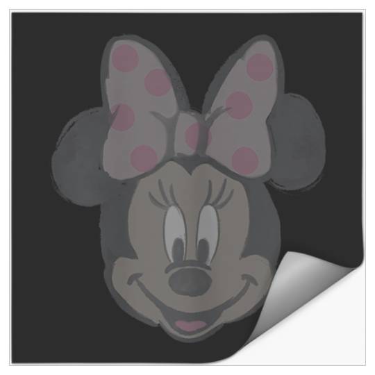 Disneyss Minnie Mouse Vintages Cutie Pastel Polka Dot Sketch Stickers