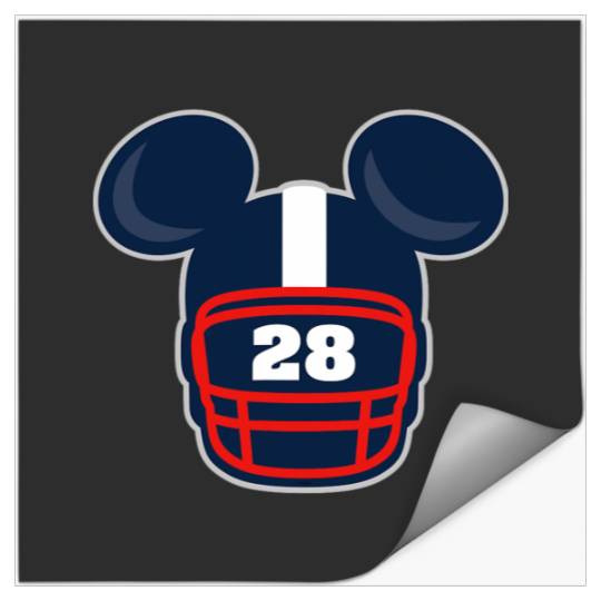 Discover Disney Mickey Mouse Football Helmet #28 Sports Stickers