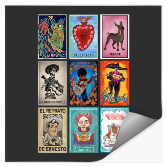 Disney Pixar-Pixar Coco Epic Loteria Cards Big Chest Retro Logo_1 Stickers