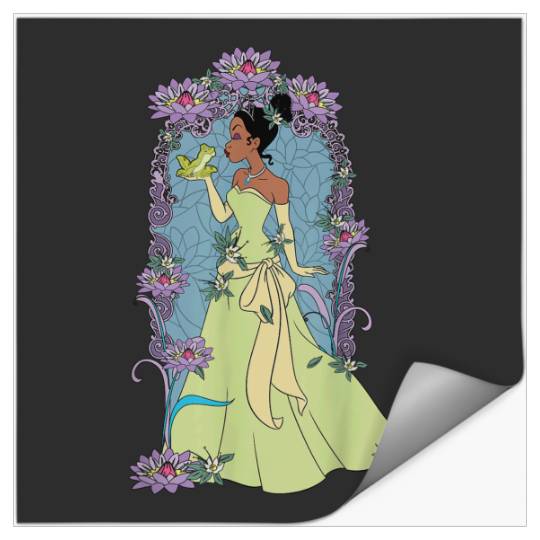 Disneyss The Princess And The Frog Tiana Profile Stained Glass Stickers