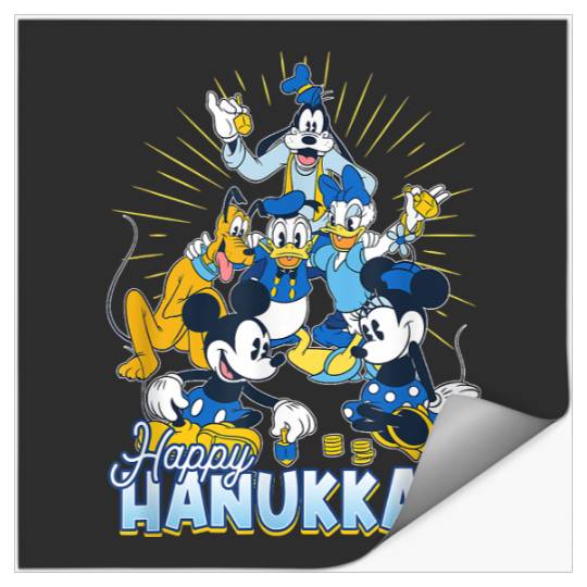 Disney Mickey And Friends Happy Hanukkah Dreidel T-Shirt Stickers