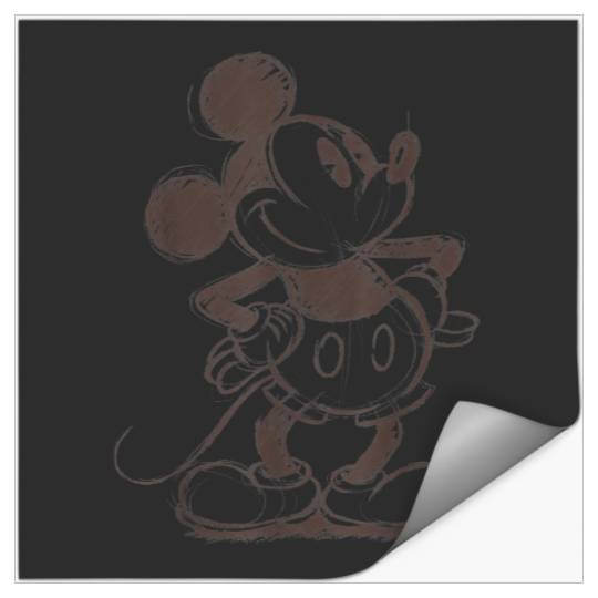 Discover Disney Mickey And Friends Mickey Mouse Sketch Portrait T-Shirt Stickers
