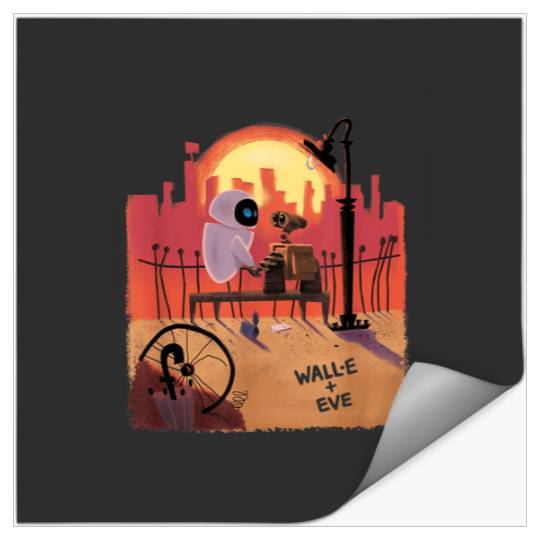 Discover Disney and Pixars WallE and Eve Sunset Stickers