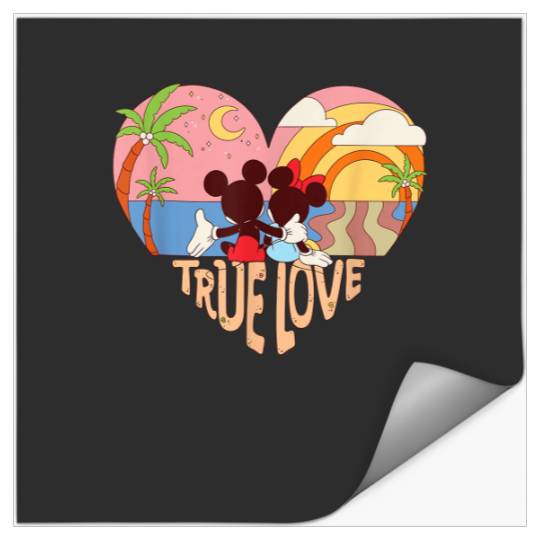 Discover Disney Mickey Minnie True Love Beach Sunset Hear Stickers