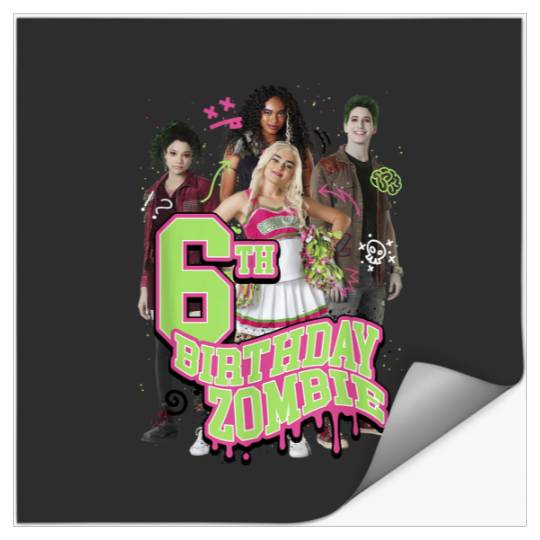 Disney Zombies 6th Birthday Zombie Group Poster Stickers