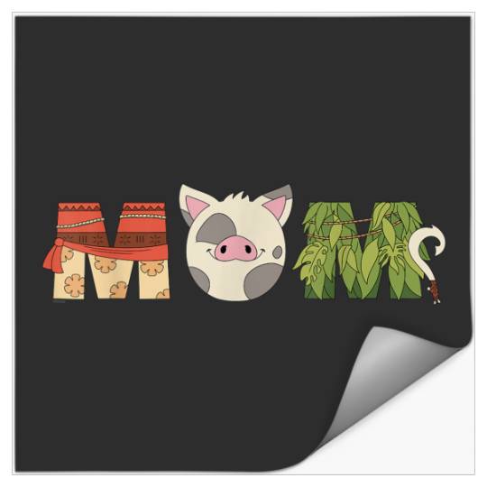 Disneyss Moana Letters Pua Maui Mothers Day Birthday Best Mom Stickers
