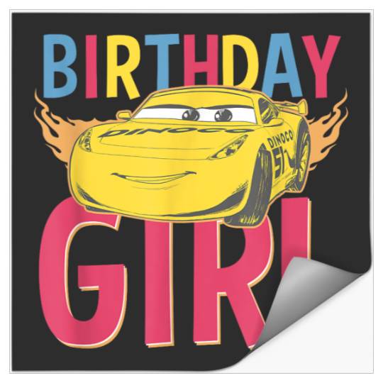 Discover Disney Pixars Cars 2 Lightning Mcqueen Birthday Girl Logo Stickers