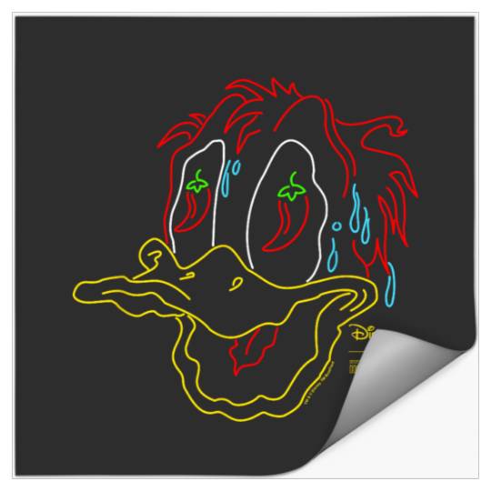 Discover Disney Hot Ones Donald Duck Melting Face Retro Neon Outline Stickers