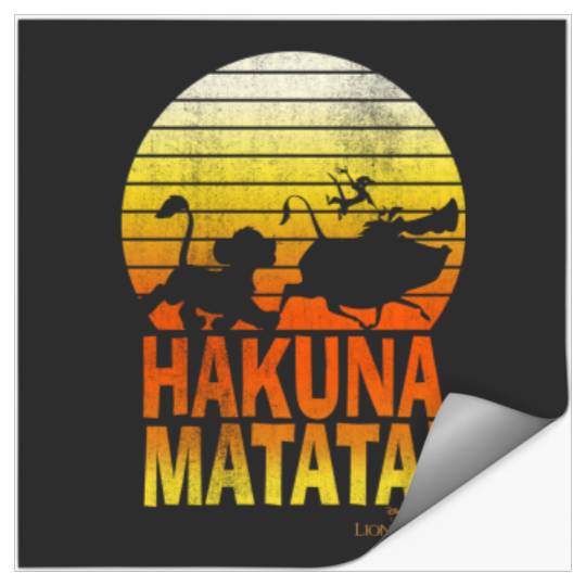 Disneyss Lion King Hakuna Matata Retro Distressed Group shots Stickers