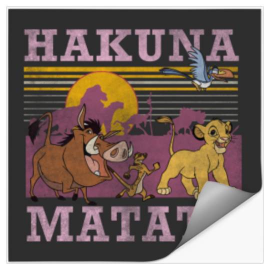 Disneyss Lion King Retro Hakuna Matata Faded Poster Stickers