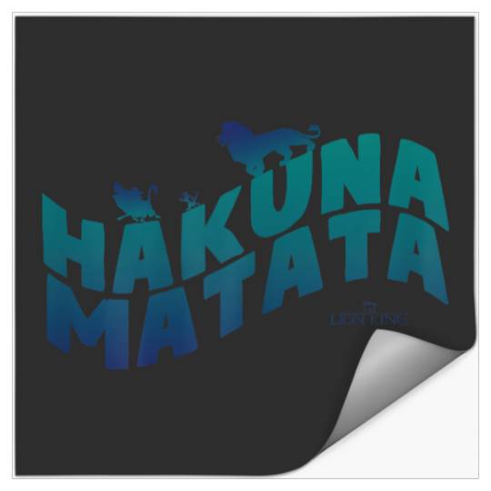 Disneyss Lion King Hakuna Matata Blue Text Trio Logo Stickers