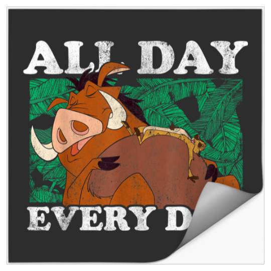 Disneyss The Lion King Timon Pumbaa All Day Text Poster Stickers