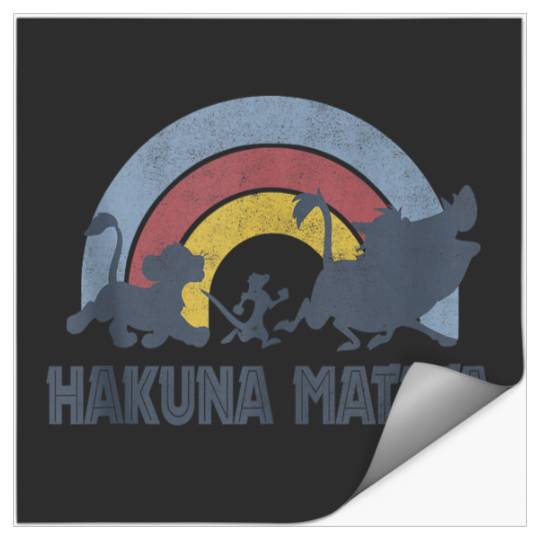 Disneyss The Lion King Hakuna Matata Distressed Rainbow Logo Stickers