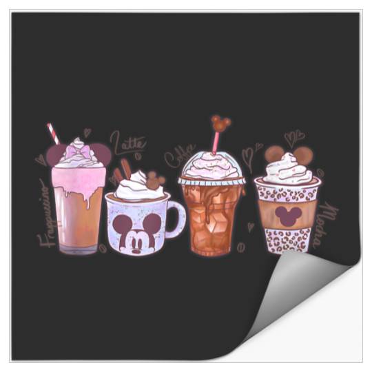 Discover Disney Mickey And Friends Coffee Vibes Frozen Treats Logo Stickers