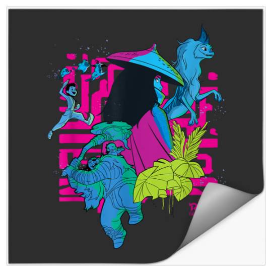 Disneyss Raya And The Last Dragon Character Collage Stickers