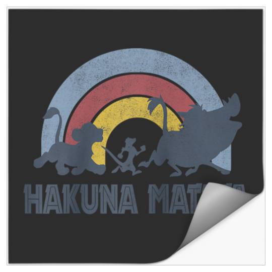 Disneyss The Lion King Hakuna Matata Distressed Rainbow Logo Stickers