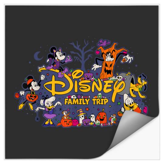 Discover Disney Halloween 2024 Family Trip Mickey Pals Matching Vacation Stickers