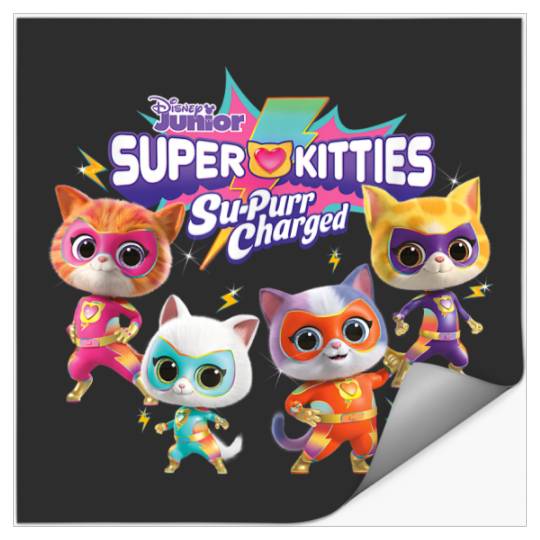 Discover Disney Superkitties Su purr Charged Heroic Group Shot Stickers