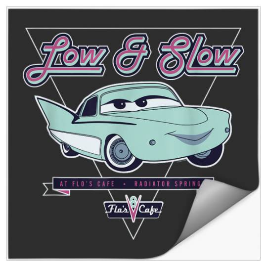 Discover Disney And Pixars Cars Flo Low Slow At Flos V8 Caf Stickers