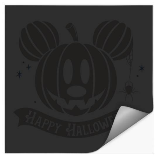 Disney Mickey Friends Happy Halloween 2024 Carved Pumpkin Stickers
