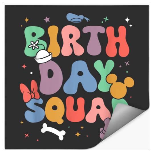Discover Disney Mickey And Friends Birthday Squad Logo Stickers