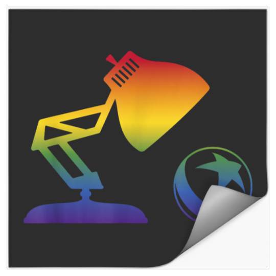 Disneyss Pixars Rainbow Spectrum Big Pixars Lamp Logo Stickers