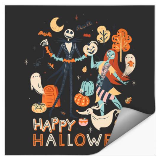 Disneyss The Nightmare Before Christmas Jack Sally Halloween Stickers