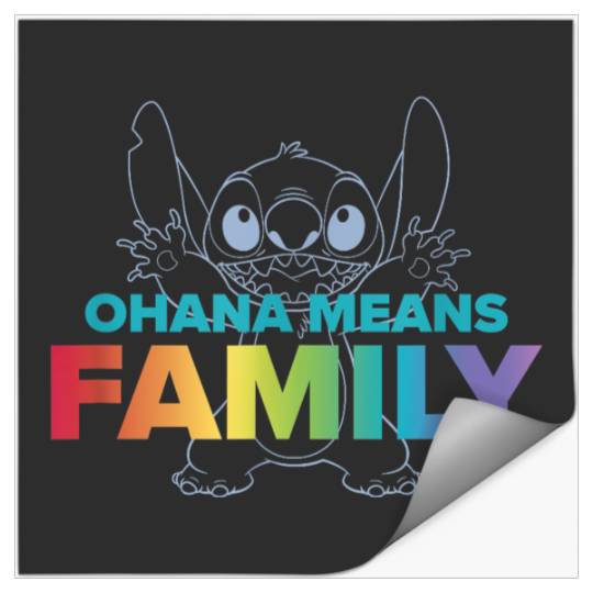 Disneyss Lilo Stitch Ohana Means Family Stitch Rainbow Pride Stickers