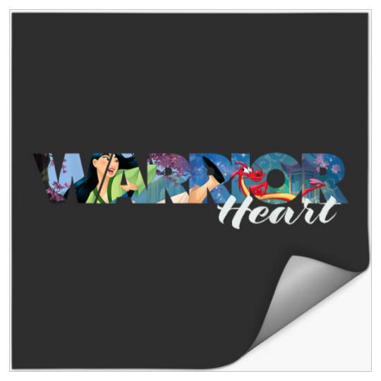 Disneyss Princess Mulan And Mushu Warsrior Heart Stickers