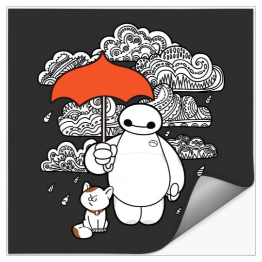 Disney Big Hero 6 Baymax Patterned Rain Clouds Portrait Stickers