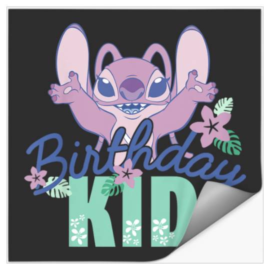 Kids Disney Lilo Stitch Birthday Kid Angel Floral Youth Stickers