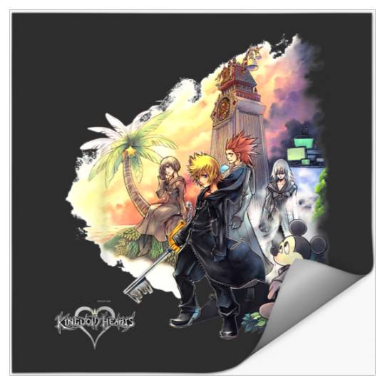 Disneyss Kingdom Hearts Characters Clock Tower Group shots Stickers