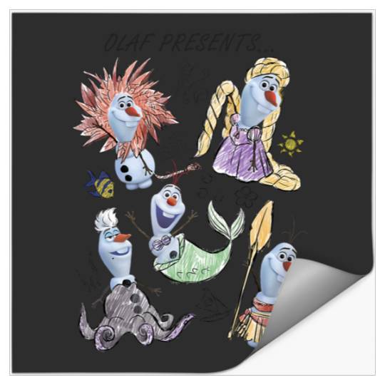 Disney Olaf Presents Classic Costume Sketches Stickers