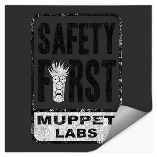 Discover Disney The Muppets Safety First Sign Beaker Distressed Stickers