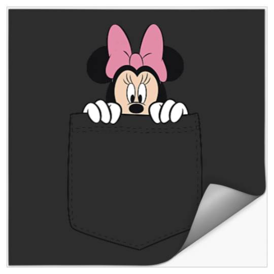 Black Disney Minnie Mouse Classic Fit  - Crew Neck Stickers
